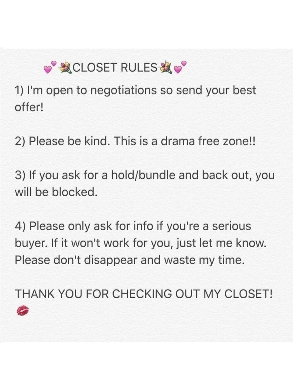 Mrs. Madariaga's Closet Rules